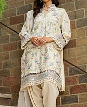 Alkaram Off-white Lawn Suit- Pakistani Lawn Dress