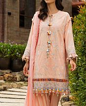 Alkaram Peach Lawn Suit- Pakistani Designer Lawn Suits