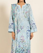 Alkaram Light Blue Lawn Suit (2 pcs)- Pakistani Designer Lawn Suits