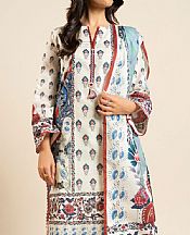 Alkaram Off White Lawn Suit (2 pcs)- Pakistani Designer Lawn Suits