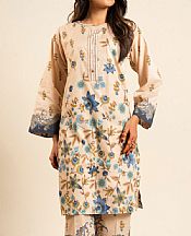 Alkaram Ivory Lawn Suit (2 pcs)- Pakistani Designer Lawn Suits