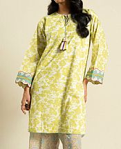 Alkaram Off White/Lime Yellow Lawn Suit (2 pcs)- Pakistani Designer Lawn Suits