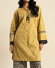 Alkaram Mustard/Black Lawn Suit (2 pcs)- Pakistani Lawn Dress