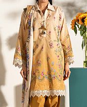 Alkaram Mustard Lawn Suit (2 pcs)- Pakistani Designer Lawn Suits