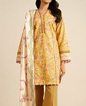 Alkaram Mustard Lawn Suit- Pakistani Lawn Dress