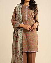 Alkaram Brown Lawn Suit- Pakistani Designer Lawn Suits