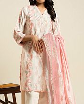 Alkaram Off White/Pink Lawn Suit- Pakistani Lawn Dress