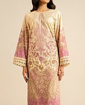 Alkaram Cream/Pink Dobby Suit (2 pcs)- Pakistani Lawn Dress