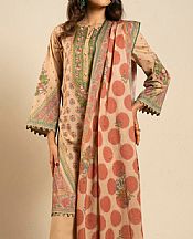 Alkaram Fawn Lawn Suit- Pakistani Designer Lawn Suits