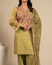 Alkaram Olive Green Lawn Suit- Pakistani Designer Lawn Suits