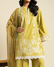 Alkaram Lime Lawn Suit- Pakistani Designer Lawn Suits