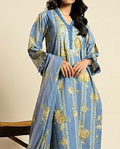 Alkaram Blue Lawn Suit- Pakistani Designer Lawn Suits