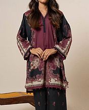 Alkaram Wine Berry/Black Lawn Suit (2 pcs)- Pakistani Designer Lawn Suits