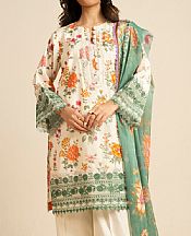 Alkaram Off White Lawn Suit- Pakistani Designer Lawn Suits