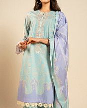 Alkaram Pale Aqua Lawn Suit- Pakistani Designer Lawn Suits