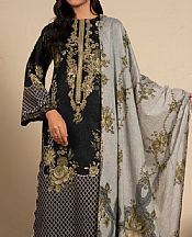 Alkaram Black Lawn Suit- Pakistani Lawn Dress