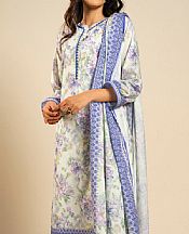 Alkaram Off White Lawn Suit- Pakistani Lawn Dress
