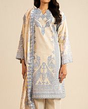 Alkaram Cream Lawn Suit- Pakistani Lawn Dress