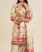 Alkaram Ivory Lawn Suit- Pakistani Designer Lawn Suits