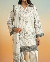 Alkaram Off White Lawn Suit- Pakistani Designer Lawn Suits