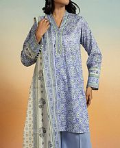 Alkaram Pastel Blue Lawn Suit- Pakistani Designer Lawn Suits