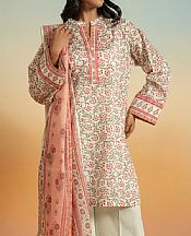 Alkaram Off White Lawn Suit- Pakistani Lawn Dress