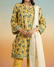 Alkaram Golden Yellow Lawn Suit- Pakistani Lawn Dress