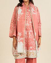 Alkaram Light Coral Lawn Suit- Pakistani Lawn Dress