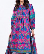 Alkaram Deep Pink/Blue Lawn Suit- Pakistani Lawn Dress