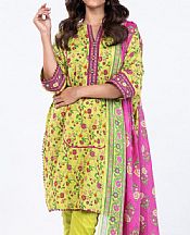 Alkaram Lime Green Lawn Suit- Pakistani Lawn Dress