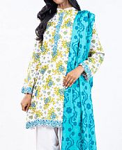 Alkaram White Lawn Suit- Pakistani Designer Lawn Suits