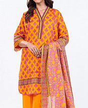 Alkaram Orange Lawn Suit- Pakistani Lawn Dress