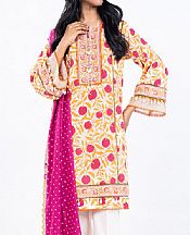 Alkaram Off White/Cerise Pink Lawn Suit- Pakistani Lawn Dress