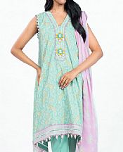 Alkaram Pale Teal Lawn Suit- Pakistani Lawn Dress