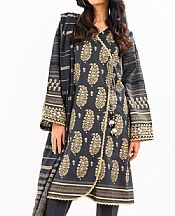 Alkaram Black Cambric Suit- Pakistani Lawn Dress