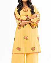 Alkaram Yellow Dobby Suit (2 Pcs)- Pakistani Lawn Dress