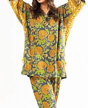 Alkaram Mustard Lawn Suit (2 Pcs)- Pakistani Lawn Dress