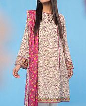 Alkaram Ivory Lawn Suit (2 Pcs)- Pakistani Lawn Dress