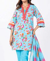 Alkaram Light Turquoise Lawn Suit- Pakistani Designer Lawn Suits
