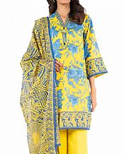 Alkaram Yellow Lawn Suit- Pakistani Lawn Dress