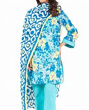 Alkaram Turquoise Blue Lawn Suit- Pakistani Lawn Dress