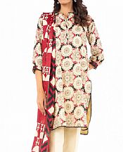 Alkaram Off White Lawn Suit- Pakistani Designer Lawn Suits