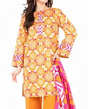 Alkaram Light Orange Lawn Suit- Pakistani Lawn Dress