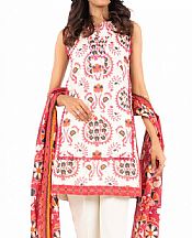 Alkaram White Lawn Suit- Pakistani Designer Lawn Suits