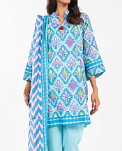 Alkaram Sky Blue Lawn Suit- Pakistani Lawn Dress