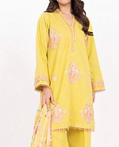 Alkaram Yellow Dobby Suit- Pakistani Lawn Dress