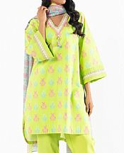Lime Green Lawn Suit (2 pcs)