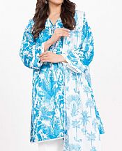 Alkaram Blue/White Lawn Suit- Pakistani Designer Lawn Suits