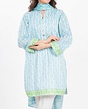 Alkaram Light Blue/Off White Lawn Suit- Pakistani Designer Lawn Suits