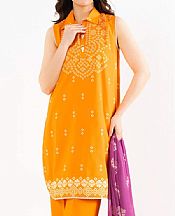 Orange Lawn Suit